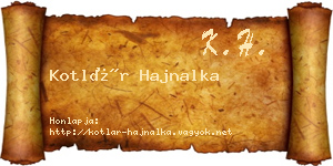 Kotlár Hajnalka névjegykártya