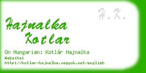 hajnalka kotlar business card
